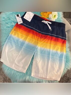 Men’s Board Shorts Swim Shorts Ombré Fade UPF 50+ NEW!
